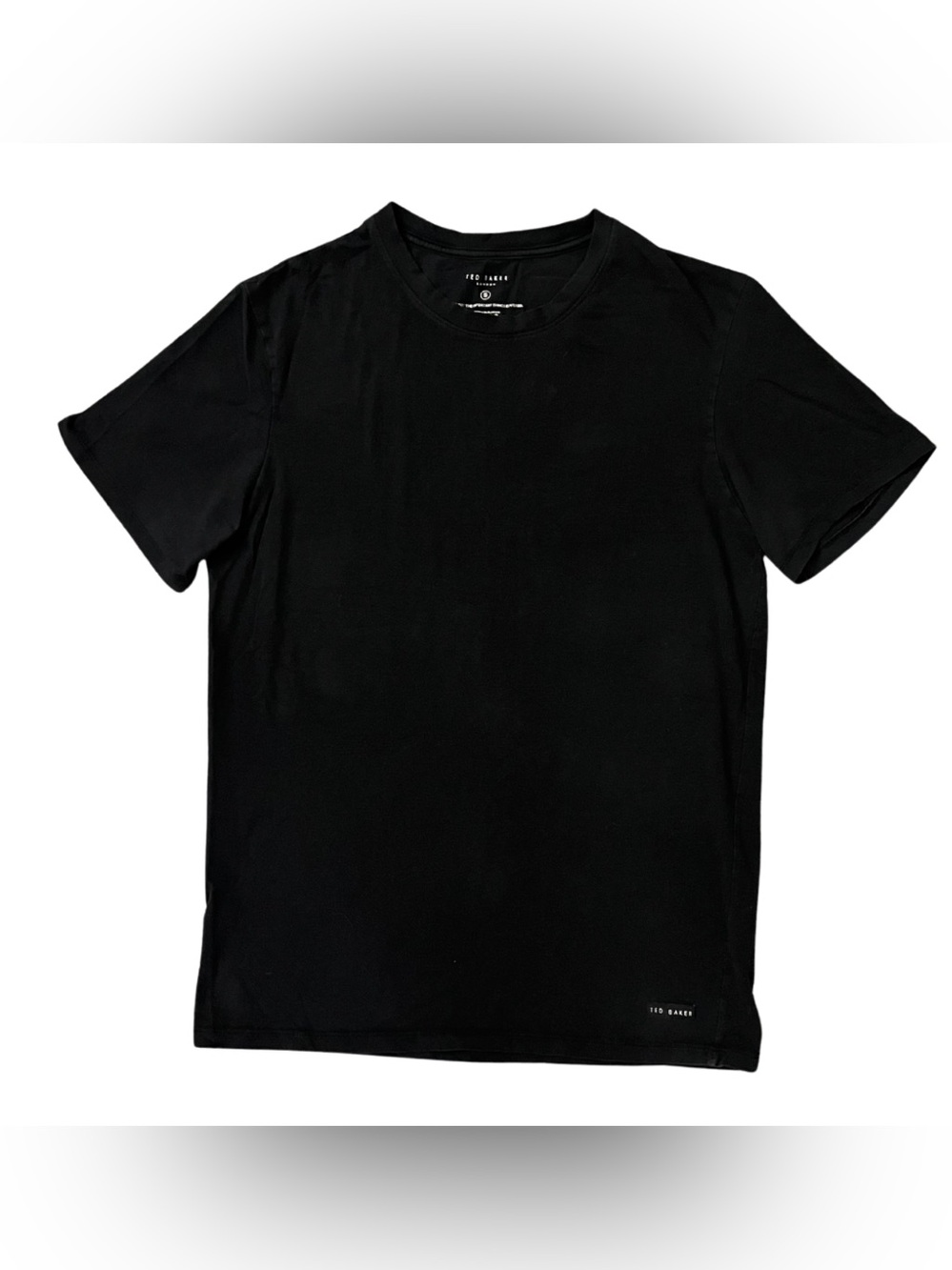 Ted Baker London Mens T-Shirt Small Black Crew Neck Basic Tee Short Sleeve Logo